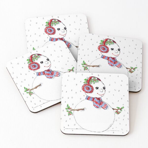 Item preview, Christmas snowman Daughter with ear warmers and scarf drawing designed and sold by janesg.