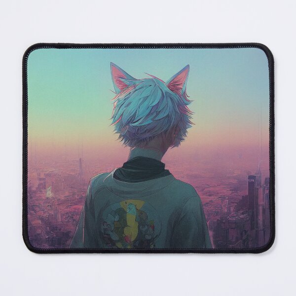 Item preview, Futuristic anime CatBoy gifts for manga lovers designed and sold by Mobius Spot Collective.