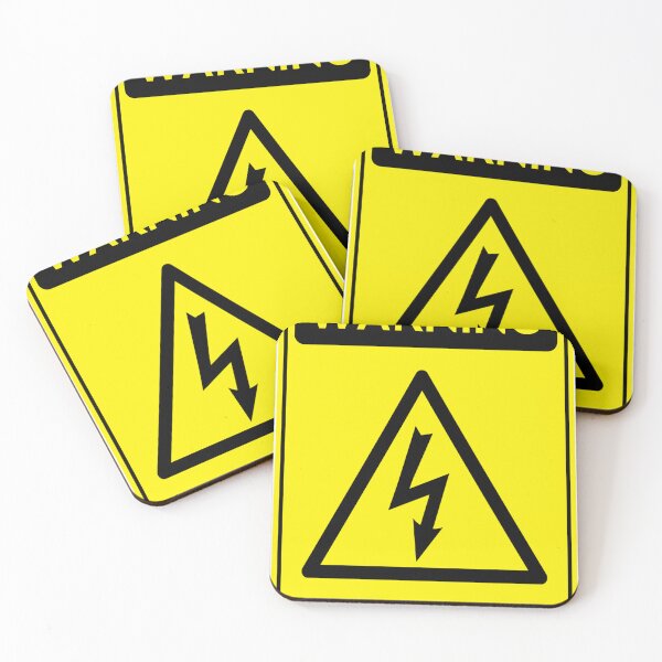 Item preview, HIGH VOLTAGE WARNING SIGN YELLOW STICKER designed and sold by ZenDesigner.