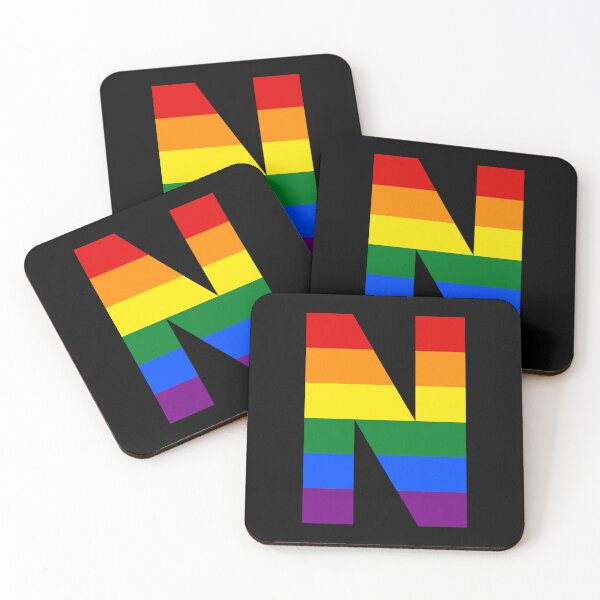 Item preview, Pride Rainbow Initial Letter N Name Customized designed and sold by prideXrainbow.