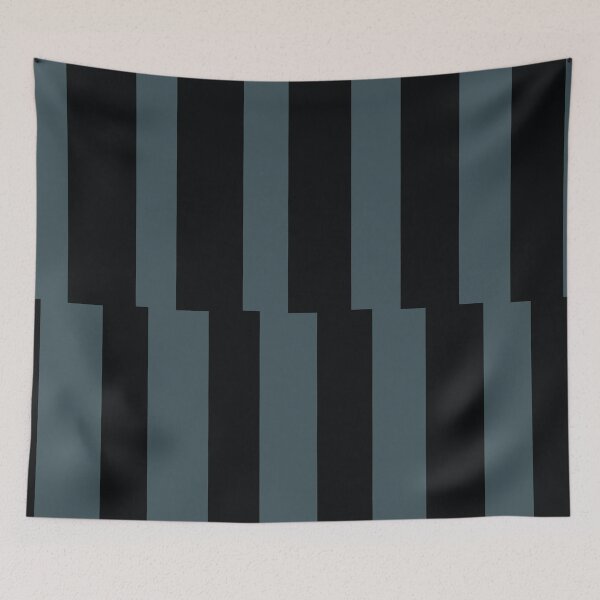 Item preview, Dark Blue Black Abstract Stripe Vertical Pattern Pairs Valspar 2023 COTY Everglade Deck 5011-3 designed and sold by ColorOfTheYears.