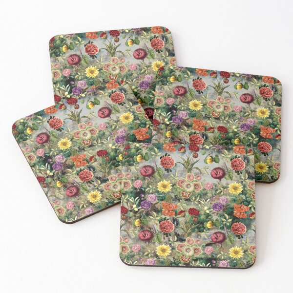 Item preview, Vintage flowers and roses exotic summer garden, botanical pattern, floral illustration, multicoloured green vintage floral designed and sold by ZeinabTaha.