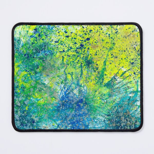 Item preview, Our Earth Is Always Breathing #532 New Age 5D Original Hand-painted Abstract Painting Detail 1 In Teal Blue Green Yellow Inspired By Spring Summer Nature Moss Funga Flora Plants Under The Sea World designed and sold by Rainbow Artist Orlando L.