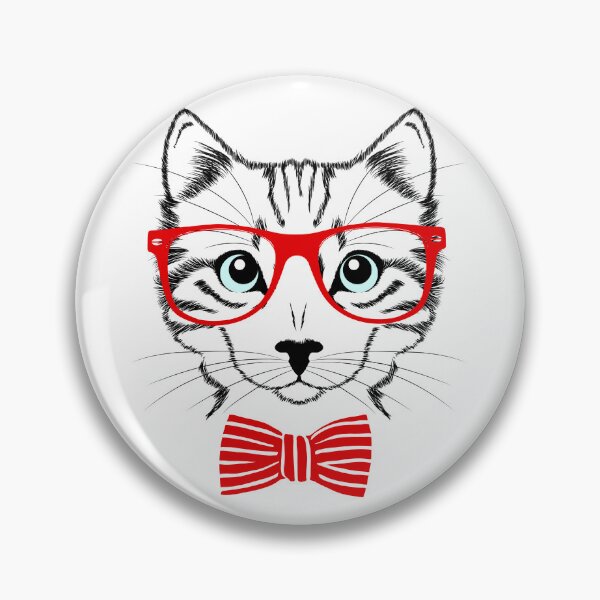 Item preview, Black and White Cat with Glasses and Bow Tie designed and sold by tanabe.