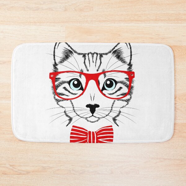 Item preview, Black and White Cat with Glasses and Bow Tie designed and sold by tanabe.