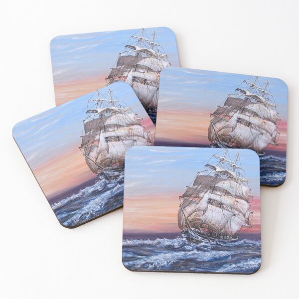 Item preview, SQUARE RIGGED SAILING SHIP AT SEA designed and sold by Mackenzie Moulton International Artist .