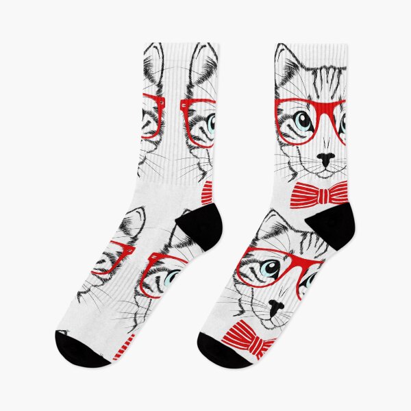 Item preview, Black and White Cat with Glasses and Bow Tie designed and sold by tanabe.