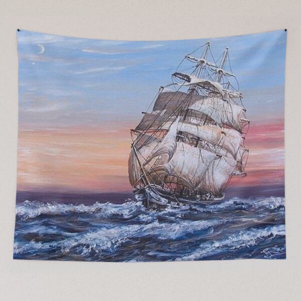 Item preview, SQUARE RIGGED SAILING SHIP AT SEA designed and sold by Mackenzie Moulton International Artist .