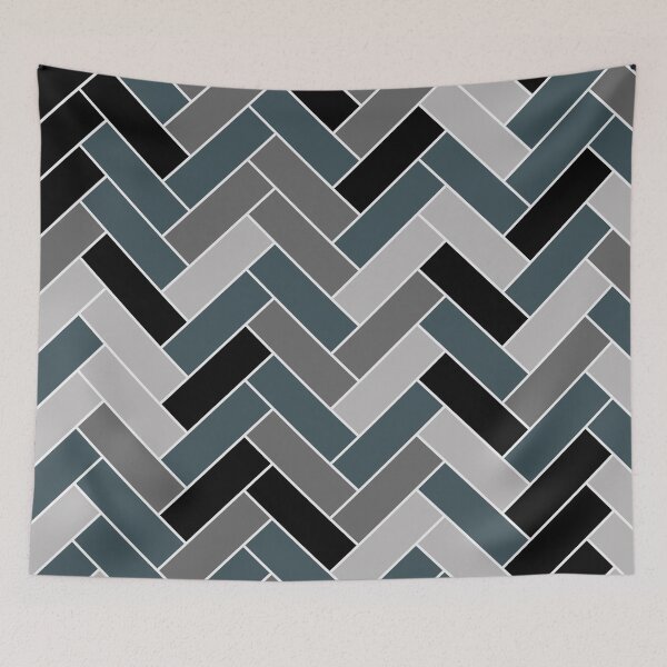Aperçu de l'œuvre Dark Blue Black Gray Herringbone Pattern Pairs Valspar 2023 COTY Everglade Deck 5011-3 créée et vendue par ColorOfTheYears.