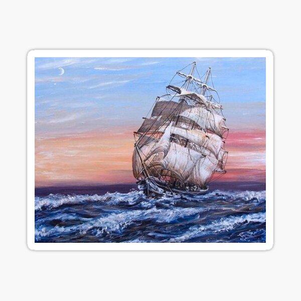 Item preview, SQUARE RIGGED SAILING SHIP AT SEA designed and sold by Mackenzie Moulton International Artist .