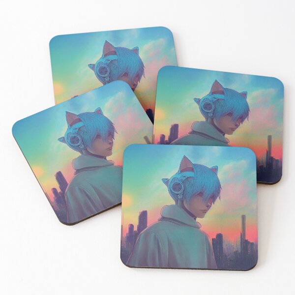 Item preview, Futuristic anime CatBoy gifts for manga lovers designed and sold by Mobius Spot Collective.