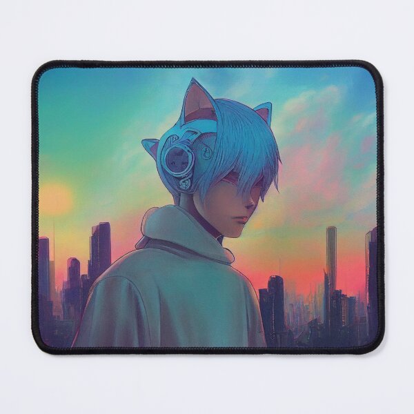 Item preview, Futuristic anime CatBoy gifts for manga lovers designed and sold by Mobius Spot Collective.