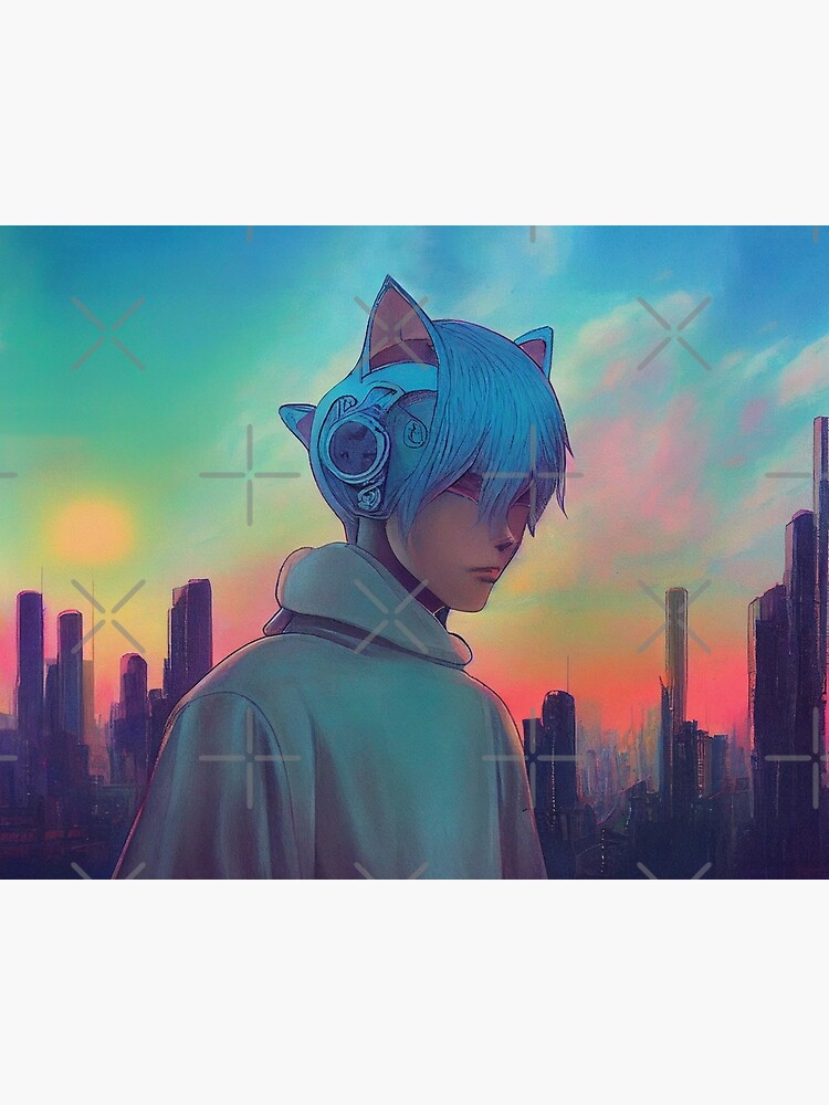 Futuristic anime CatBoy gifts for manga lovers Canvas Print for