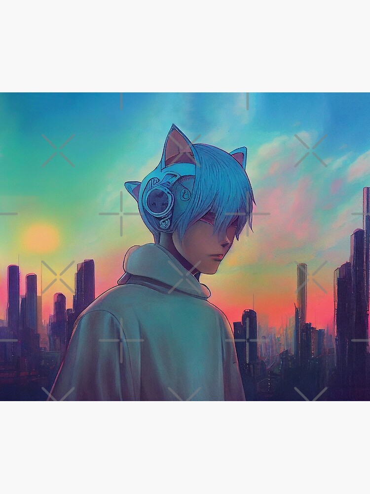 Futuristic anime CatBoy gifts for manga lovers Poster for Sale by