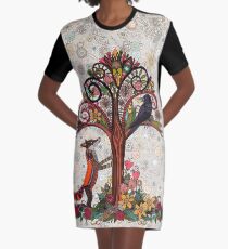 Vestido camiseta zorro y cuervo