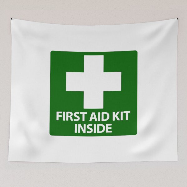 Item preview, First Aid kit Inside Sign Green White Cross designed and sold by richter74.