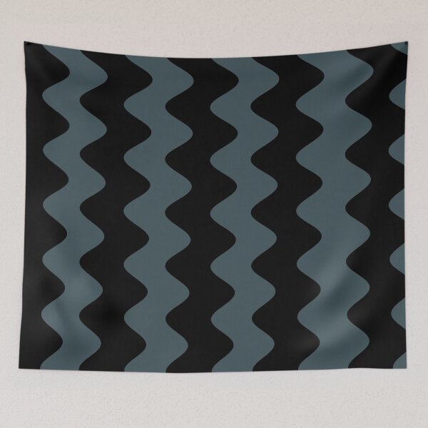 Item preview, Dark Blue Black Wavy Vertical Rippled Stripe Pattern Pairs Valspar 2023 COTY Everglade Deck 5011-3 designed and sold by ColorOfTheYears.