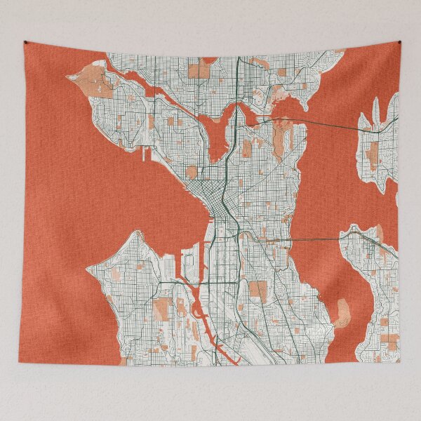 Item preview, Seattle City Map of Washington, USA - Bohemian designed and sold by deMAP.