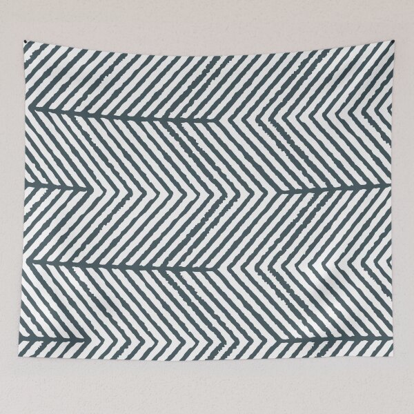 Item preview, Dark Blue White Abstract Diagonal Chevron Stripe Pattern Valspar 2023 COTY Everglade Deck 5011-3 designed and sold by ColorOfTheYears.