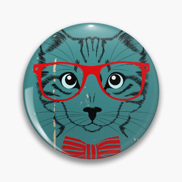 Item preview, Vintage Hipster Cat with Red Glasses and Bow Tie designed and sold by tanabe.