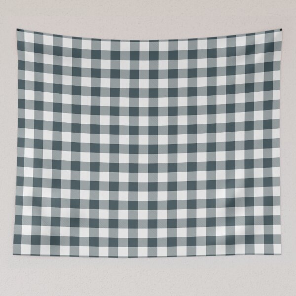 Item preview, Dark Blue White Buffalo Plaid Checkerboard Pattern Pairs Valspar 2023 COTY Everglade Deck 5011-3 designed and sold by ColorOfTheYears.