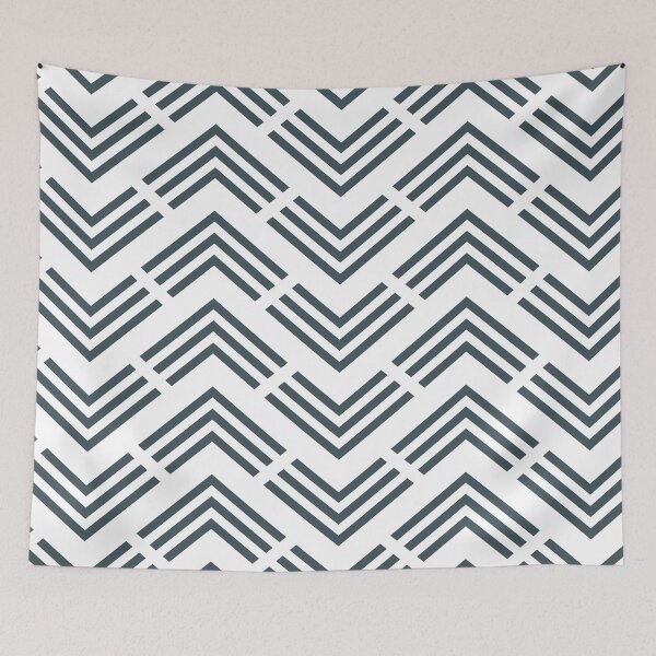 Item preview, Dark Blue White Chevron Rhombus Pattern Pairs Valspar 2023 COTY Everglade Deck 5011-3 designed and sold by ColorOfTheYears.