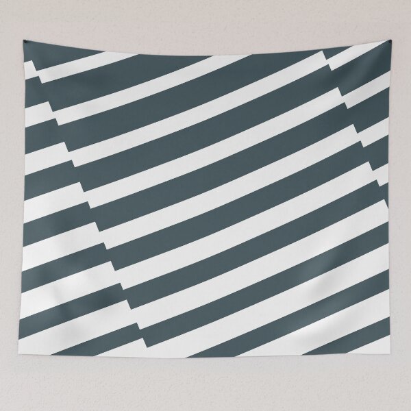 Item preview, Dark Blue White Diagonal Offset Stripe Pattern Pairs Valspar 2023 COTY Everglade Deck 5011-3 designed and sold by ColorOfTheYears.