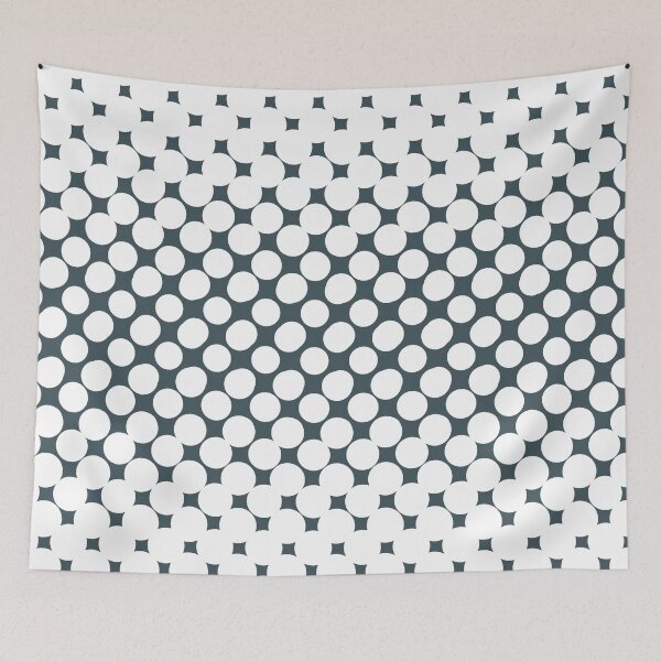 Item preview, Dark Blue White Halftone Abstract Polka Dot Pattern Pairs Valspar 2023 COTY Everglade Deck 5011-3 designed and sold by ColorOfTheYears.