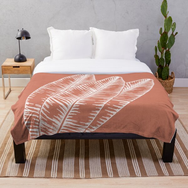 Item preview, Banana Leaves Boho Burnt Orange Tropical Plant Line Art Terracotta designed and sold by AichaShopS.