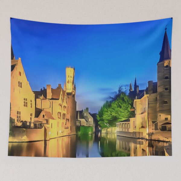 Item preview, Brugge Canal by Night (Painting) designed and sold by cmphotographs.