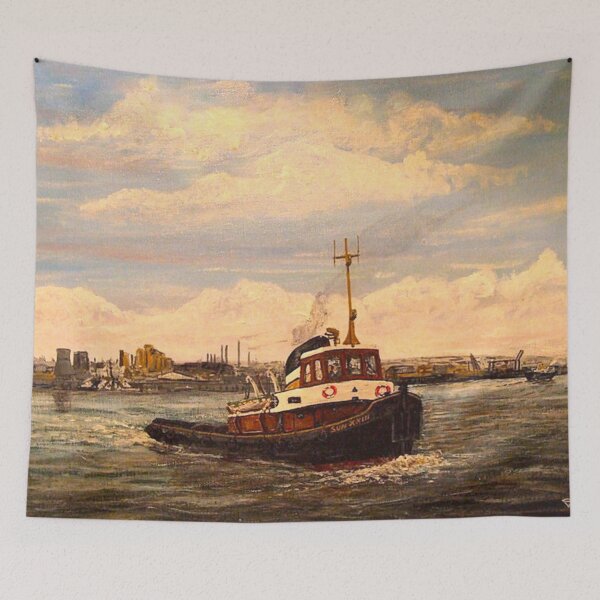 Item preview, SUN TUG AT BLACWALL POINT RIVER THAMES LONDON designed and sold by Mackenzie Moulton International Artist .
