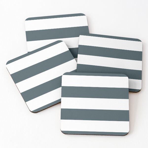 Item preview, Dark Blue White Minimal Horizontal Stripe Pattern Pairs Valspar 2023 COTY Everglade Deck 5011-3 designed and sold by ColorOfTheYears.