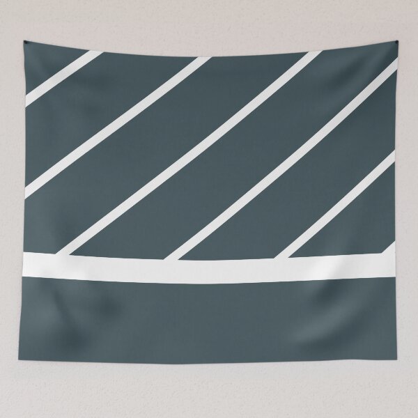 Item preview, Dark Blue White Minimal Modern Diagonal Stripe Pattern Pairs Valspar 2023 COTY Everglade Deck 5011-3 designed and sold by ColorOfTheYears.