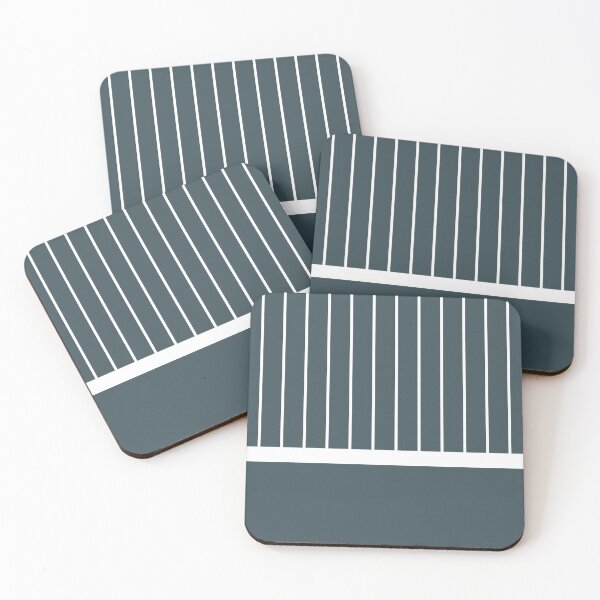 Item preview, Dark Blue White Minimal Modern Stripe Pattern On Solid Pairs Valspar 2023 COTY Everglade Deck 5011-3 designed and sold by ColorOfTheYears.