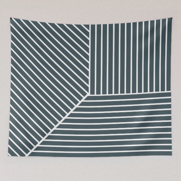 Item preview, Dark Blue White Minimal Modern Stripe Pattern Pairs Valspar 2023 COTY Everglade Deck 5011-3 designed and sold by ColorOfTheYears.