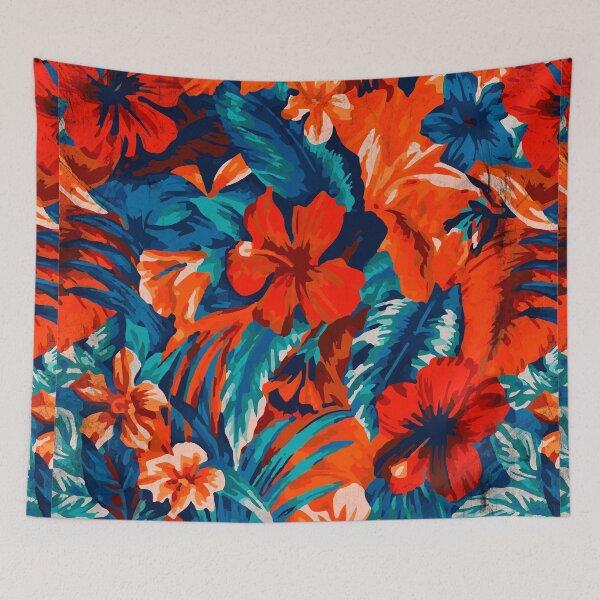 Artikelvorschau, Hawaiianische Rosen / Orange / Blau entworfen und verkauft von Nora Gad.