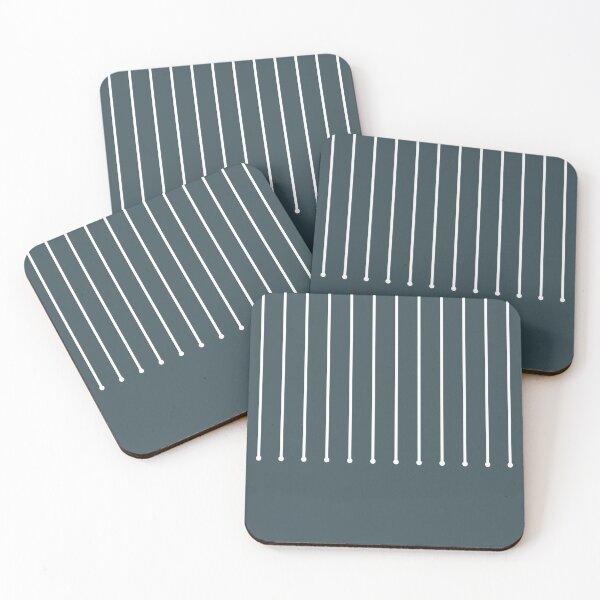 Item preview, Dark Blue White Minimal Modern Stripe Polka Dot Pattern Valspar 2023 COTY Everglade Deck 5011-3 designed and sold by ColorOfTheYears.