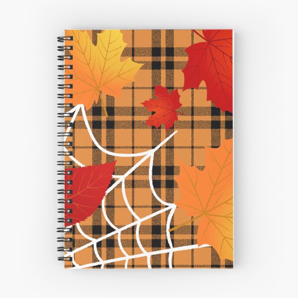 Item preview, Tartán negro y naranja Hojas de otoño Otoño designed and sold by AichaShopS.