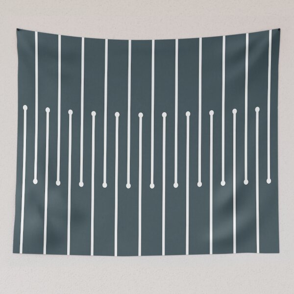 Item preview, Dark Blue White Minimal Stripe Polka Dot Pattern Pairs Valspar 2023 COTY Everglade Deck 5011-3 designed and sold by ColorOfTheYears.