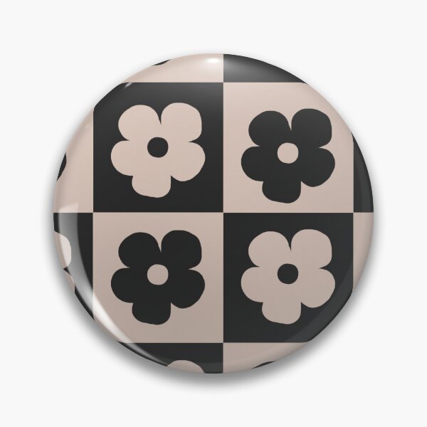 Item preview, Black Checkerboard Daisy Flower Grid Groovy Pattern designed and sold by AichaShopS.