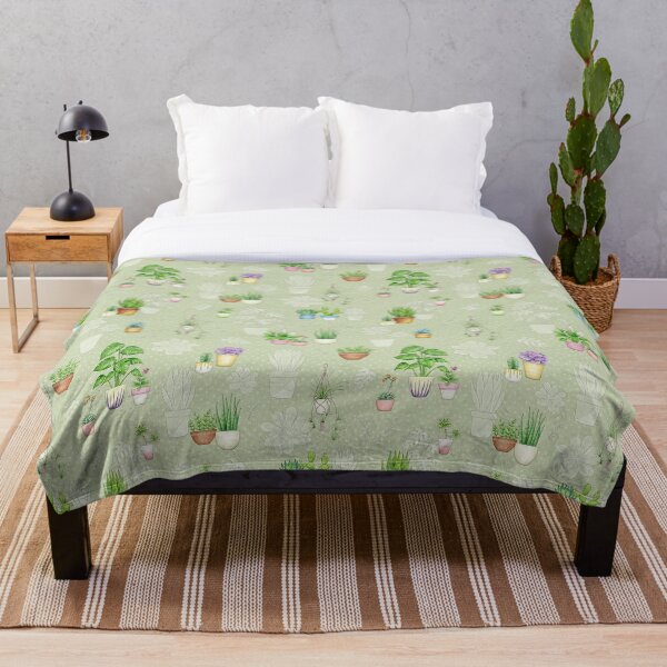Item preview, Houseplants on sage spotty designed and sold by HazelFisher.