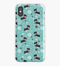 Snowy Scottie Dog Christmas Pattern iPhone Case