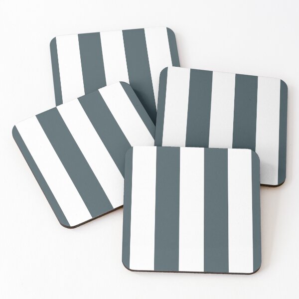 Item preview, Dark Blue White Minimal Vertical Stripe Pattern Pairs Valspar 2023 COTY Everglade Deck 5011-3 designed and sold by ColorOfTheYears.
