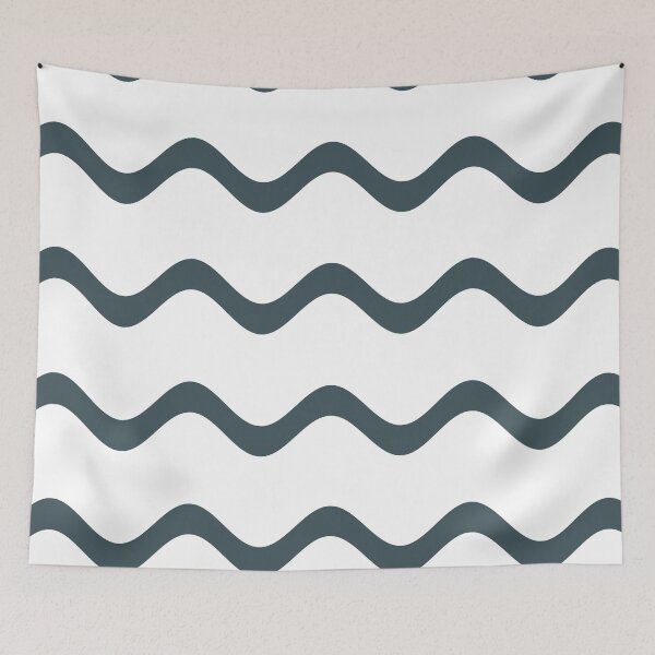 Item preview, Dark Blue White Rippled Horizontal Stripe Pattern Pairs Valspar 2023 COTY Everglade Deck 5011-3 designed and sold by ColorOfTheYears.