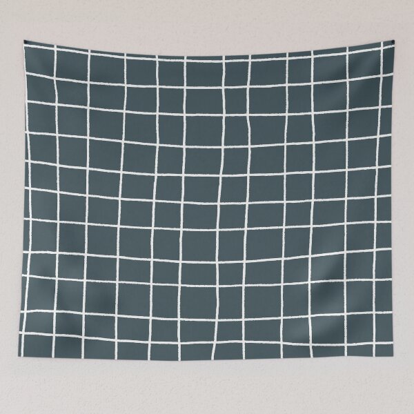 Item preview, Dark Blue White Thin Checkerboard Square Grid Pattern Pairs Valspar 2023 COTY Everglade Deck 5011-3 designed and sold by ColorOfTheYears.
