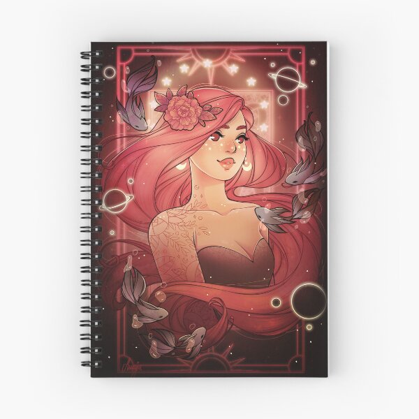 Item preview, Space Princess - cute anime girl with red hair and planets designed and sold by SumiyaArt.