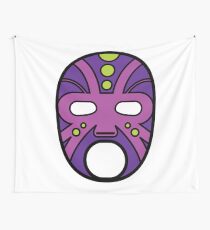 "Lucha Libre" (Free Fight) Mexican Wrestling Mask Purple Wall Tapestry