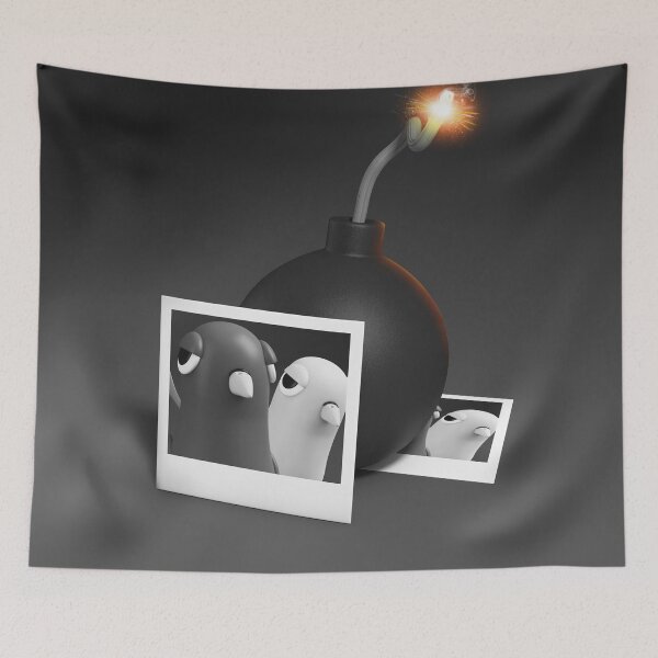 Item preview, cartoon illustration of photobomber birds  designed and sold by justplainwords.