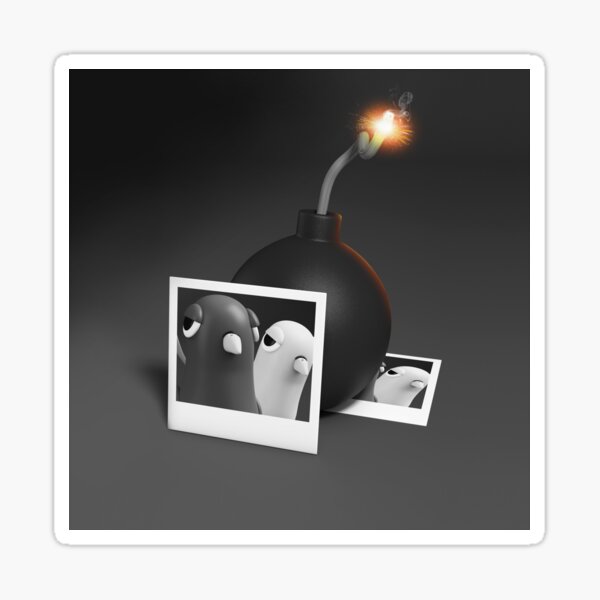 "cartoon illustration of photobomber birds " Sticker for Sale by