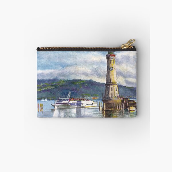 Item preview, Lindau Lighthouse and Harbour, Germany designed and sold by Dai Wynn Fine Art.